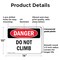 Signmission Do Not Climb, 14 in W x Rectangle, Plastic OS-2PACK-DS-P-1014-L-2110 - alternate 8